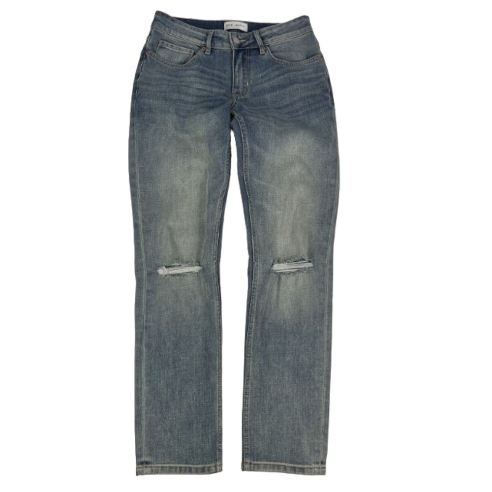 Dish-Denim. Lt Wash‎ Blue Straight Leg Cotton Poly Blend Jeans Womens 27X30